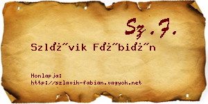 Szlávik Fábián névjegykártya